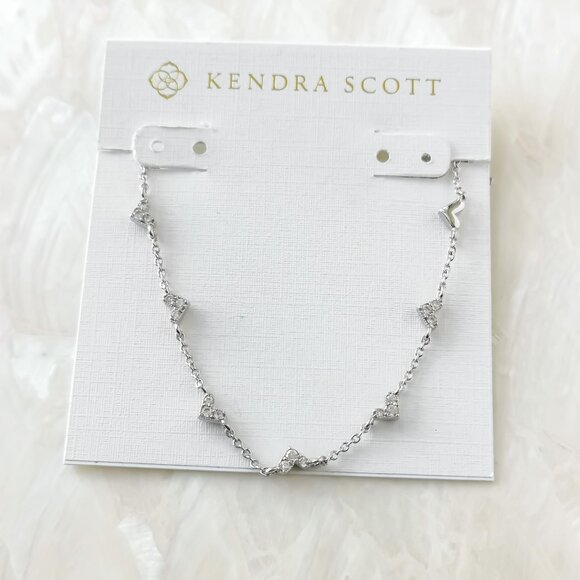 Kendra Scott Jewelry - Kendra Scott • Haven Heart Silver White Crystal Strand Necklace